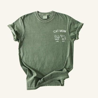 personalized T-shirt Cat Mom up to 4 Cats