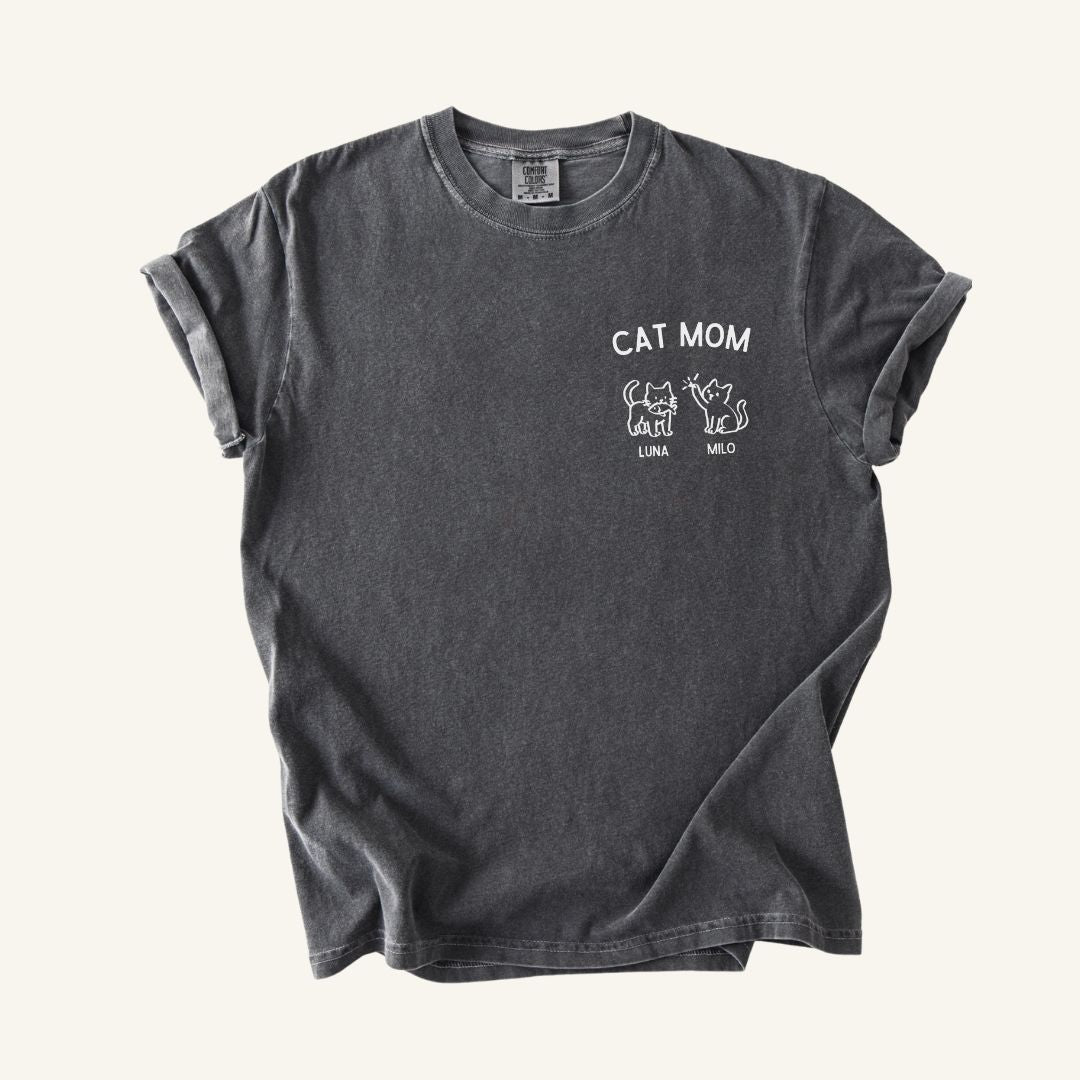personalized T-shirt Cat Mom up to 4 Cats