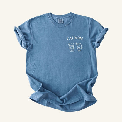 personalized T-shirt Cat Mom up to 4 Cats