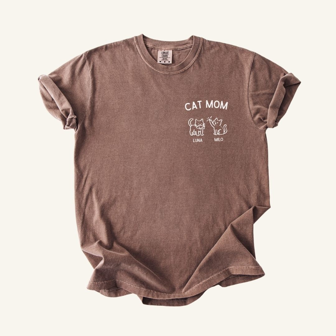 personalized T-shirt Cat Mom up to 4 Cats