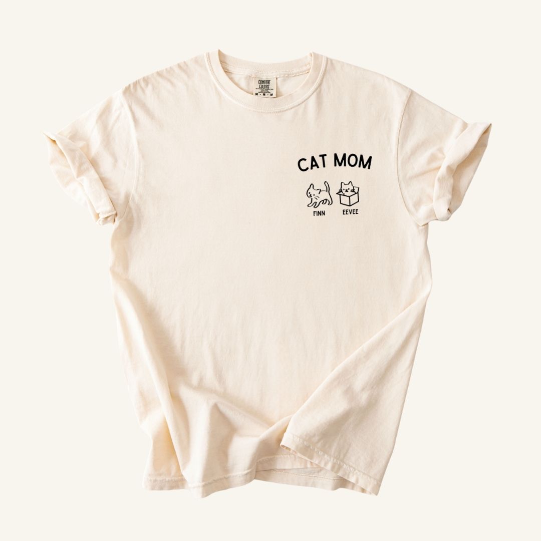 personalized T-shirt Cat Mom up to 4 Cats