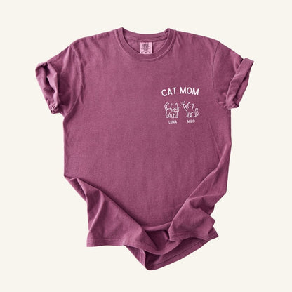 personalized T-shirt Cat Mom up to 4 Cats