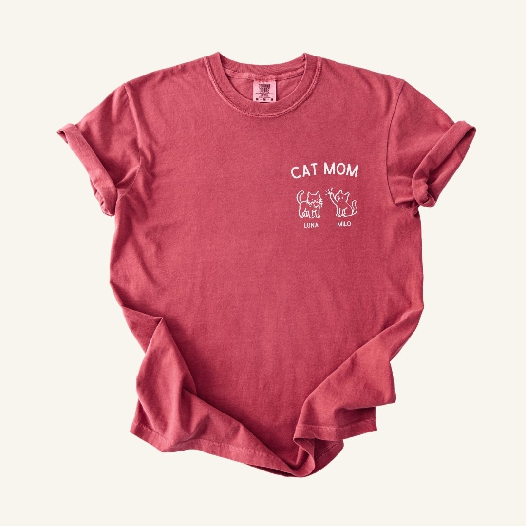 personalized T-shirt Cat Mom up to 4 Cats
