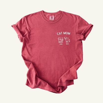 personalized T-shirt Cat Mom up to 4 Cats
